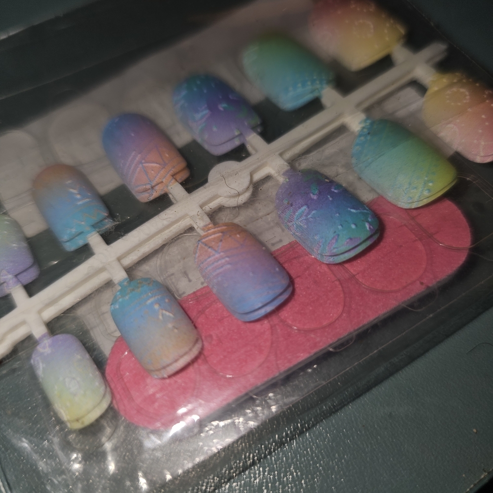 Colorful Gradient Handmade 3D Press-On Nails